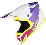 Acerbis T711 Motocross Helm, weiss-lila, Gr&ouml;&szlig;e XS f&uuml;r M&auml;nner
