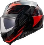 LS2 FF910 Advant II Astral Helm, schwarz-rot, Gr&ouml;&szlig;e XS f&uuml;r M&auml;nner