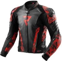 Rebelhorn Veloce Camo Motorrad Lederjacke, schwarz-rot, Gr&ouml;&szlig;e 48 f&uuml;r M&auml;nner