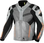 Macna Galvic perforierte Motorrad Leder-/Textiljacke, schwarz-grau-orange, Gr&ouml;&szlig;e 48