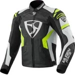 MUGENRACE Marcus Motorrad Lederjacke, schwarz-weiss-gelb, Gr&ouml;&szlig;e 50 f&uuml;r M&auml;nner
