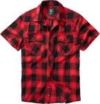 Brandit Checkshirt Kurzarmhemd, schwarz-rot, Gr&ouml;&szlig;e 5XL f&uuml;r M&auml;nner