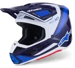Alpinestars S-M7 Rise Motocross Helm, weiss-t&uuml;rkis-blau, Gr&ouml;&szlig;e M f&uuml;r M&auml;nner