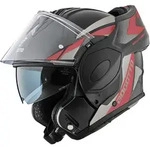 Bogotto FS-X600 Atyr Klapphelm, schwarz-grau-rot, Gr&ouml;&szlig;e XS f&uuml;r Frauen