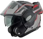 Bogotto FS-X600 Vyda Klapphelm, schwarz-grau-rot, Gr&ouml;&szlig;e XS f&uuml;r Frauen