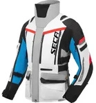 Seca Arrakis III wasserdichte Damen Motorrad Textil Jacke, grau-rot-blau, Gr&ouml;&szlig;e XS