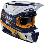 Leatt 8.5 V26 Motocross Helm mit Brille, weiss-blau-orange, Gr&ouml;&szlig;e S f&uuml;r M&auml;nner