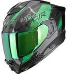 Scorpion Exo-1500 Carbon Air Platted Helm, schwarz-gr&uuml;n, Gr&ouml;&szlig;e 2XL f&uuml;r M&auml;nner