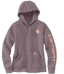Carhartt Clarksburg Logo Damen Hoodie, grau-rot, Gr&ouml;&szlig;e L