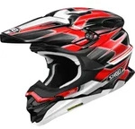 Shoei VFX-WR 06 Sparkle Motocross Helm, schwarz-weiss-rot, Gr&ouml;&szlig;e S f&uuml;r M&auml;nner