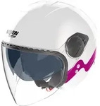 Nolan N20-2 Visor Zefiro Jethelm, weiss-pink, Gr&ouml;&szlig;e 2XS f&uuml;r M&auml;nner