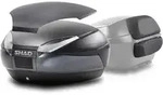 SHAD SH48 Dark Grey Topcase Set + Carbon Cover + R&uuml;ckenlehne, schwarz