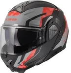 LS2 FF910 Advant II Glide Klapphelm, schwarz-grau-rot, Gr&ouml;&szlig;e 2XS f&uuml;r M&auml;nner