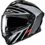 HJC C71 Faber Helm, schwarz-grau-rot, Gr&ouml;&szlig;e XS 54 55 f&uuml;r M&auml;nner