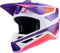 Alpinestars 8300926-2052-M, Alpinestars S-M3 Heat Motocross Helm Weiss Lila male