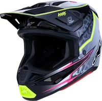 Alpinestars 8300127-1697-M, Alpinestars S-M7 Blaster Motocross Helm Schwarz Grau Gelb