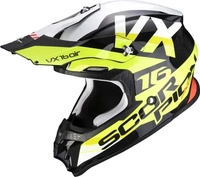 Scorpion 46-332-229-03, Scorpion VX-16 Air X-Turn Motocross Helm Schwarz Weiss Gelb