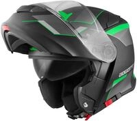 Bogotto V271 Delta Klapphelm, schwarz-gr&uuml;n, Gr&ouml;&szlig;e XS f&uuml;r M&auml;nner