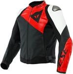Dainese Sportiva Motorrad Lederjacke, schwarz-weiss-rot, Gr&ouml;&szlig;e 58 f&uuml;r M&auml;nner