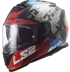 LS2 FF800 Storm Sprinter Helm, schwarz-grau-rot, Gr&ouml;&szlig;e XS f&uuml;r M&auml;nner