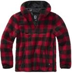 Brandit Teddyfleece Worker Pullover, schwarz-rot, Gr&ouml;&szlig;e S f&uuml;r M&auml;nner