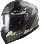 LS2 FF811 Vector II Absolute Helm, schwarz-silber, Gr&ouml;&szlig;e 2XS f&uuml;r M&auml;nner