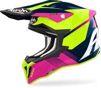 Airoh Strycker Blazer Motocross Helm, pink-blau, Gr&ouml;&szlig;e L f&uuml;r M&auml;nner