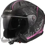 LS2 OF603 Infinity II Lotus Jethelm, schwarz-pink, Gr&ouml;&szlig;e XS f&uuml;r M&auml;nner
