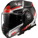 LS2 FF901 Advant X Spectrum Klapphelm, schwarz-weiss-rot, Gr&ouml;&szlig;e S f&uuml;r M&auml;nner