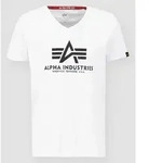 Alpha Industries Basic V-Neck T-Shirt, weiss, Gr&ouml;&szlig;e S f&uuml;r M&auml;nner