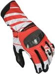 Macna Krown perforierte Motorrad Handschuhe, schwarz-weiss-rot, Gr&ouml;&szlig;e L f&uuml;r