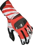 Macna 190-6281-S-183, Macna Krown perforierte Motorrad Handschuhe Schwarz Weiss Rot