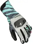 Macna Krown perforierte Damen Motorrad Handschuhe, schwarz-gr&uuml;n, Gr&ouml;&szlig;e L
