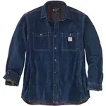 Carhartt Denim Fleece Lined Snap Front Hemd, blau, Gr&ouml;&szlig;e XL f&uuml;r M&auml;nner