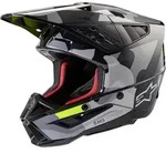 Alpinestars S-M5 Rover 2 2024 Motocross Helm, schwarz-grau-gelb, Gr&ouml;&szlig;e M f&uuml;r