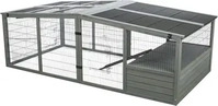Trixie 62288, Trixie Freilaufgehege XL mit Abdeckung grau