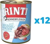 Rinti 38067, Rinti Kennerfleisch mit Gefl&uuml;gelherzen 800 g - 12 St&uuml;ck