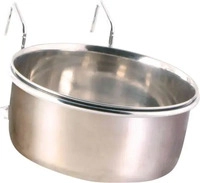 Trixie 5495, Trixie Edelstahlnapf mit Halter, Inhalt: 600 ml