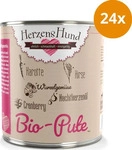 HerzensHund 19043, HerzensHund Bio Pute mit Bio Hirse 800 g - 6 St&uuml;ck