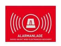 ABUS AU1323 Warn-Aufkleber Alarm ohne ABUS Logo 74 x 52,5 mm Tür Fenster