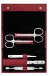 Zwilling Classic Manik&uuml;re Set 5 tlg. Echtleder, rot Manik&uuml;re-Set