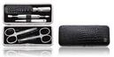 Zwilling Classic Manik&uuml;re Set 5tlg. mit Nagelschere, Leder in Kroko-Optik, Schwarz