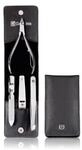Zwilling Classic Inox Manik&uuml;re Pedik&uuml;re Set 4tlg. mit Nagelknipser, Leder, schwarz