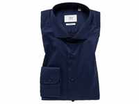 SLIM FIT Luxury Shirt in dunkelblau unifarben, dunkelblau, 42