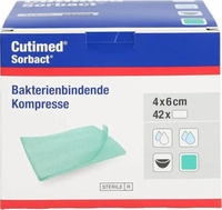 PZN-DE 07348031, BSN medical Cutimed Sorbact Kompressen 4x6 cm 42 St, Grundpreis: