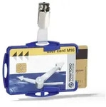 Durable 821806 Namensschild mit Clip F&uuml;r 2 Betriebsausweise, 54 x 85 mm, blau