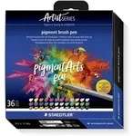 STAEDTLER&reg; pigment brush 371 Fasermaler mit Pinselspitze, Kartonetui mit 36