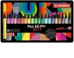 Premium-Filzstift mit dicker Keilspitze - STABILO Pen 68 MAX - ARTY - 20er Metalletui