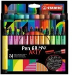 Premium-Filzstift mit dicker Keilspitze - STABILO Pen 68 MAX - ARTY - 24er Pack - mit
