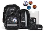 ergobag PACK Set Schulranzen-Set Super ReflektB&auml;r, 6-teilig Schwarz Wei&szlig; 20 Liter